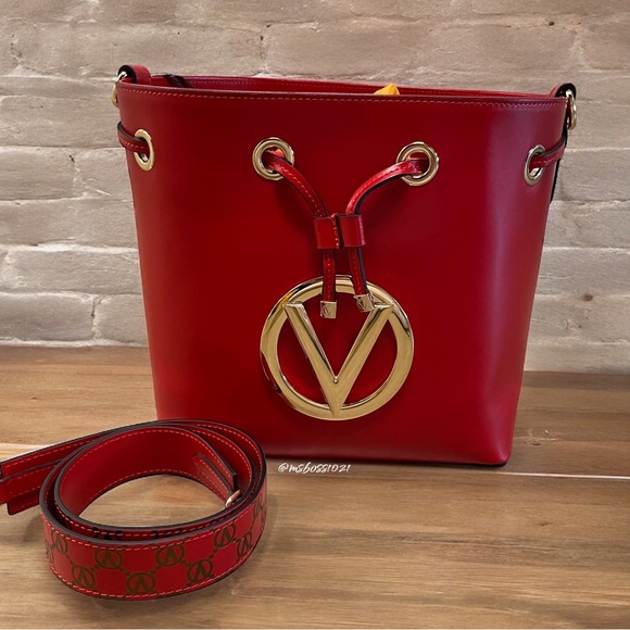 Valentino By Mario Valentino Karl Forever Red Made In Italy Genuine Leather NWT - Picture 15 of 15